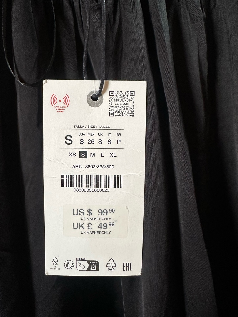 Zara Black Flowing Maxi Slip Dress with Spaghetti Straps - Picture 8 of 9